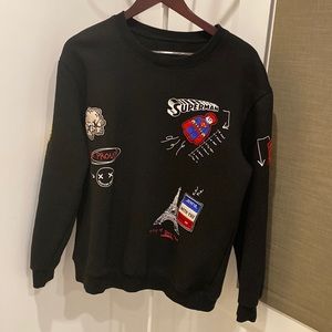 Crew neck sweatshirt, unique artistic piece. 1/1